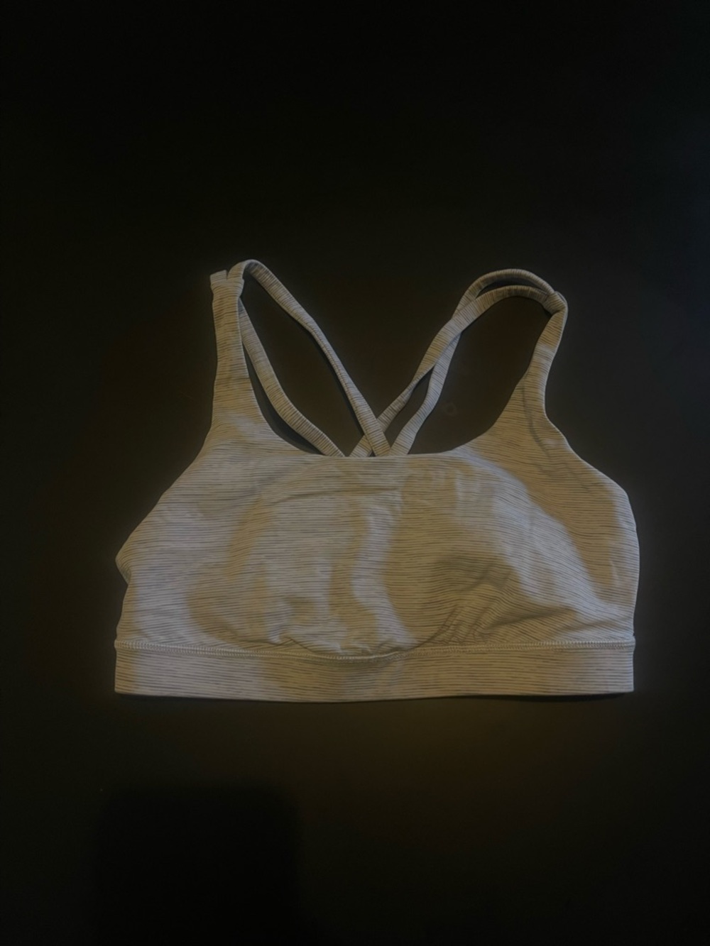 lululemon athletica Energy Bra 8 - Heathered Light Gray Cross-Back Sports Bra